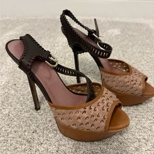 Sergio Rossi Two-Tone Cutout Heels
